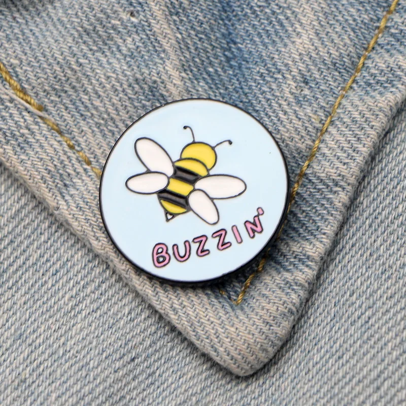

DMLSKY Funny Hardworking bee Pin Art Enamel Pins and Brooches Lapel Pin Backpack Bags Badge Clothing Decoration Gifts M3476