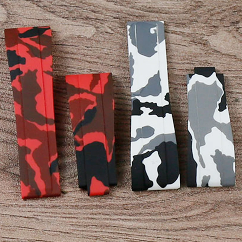 Men's Watch Accessories Camouflage Natural Silicone Strap for Role Strap Daytona Submariner GMT OYSTERFLEX Women's Bracelet