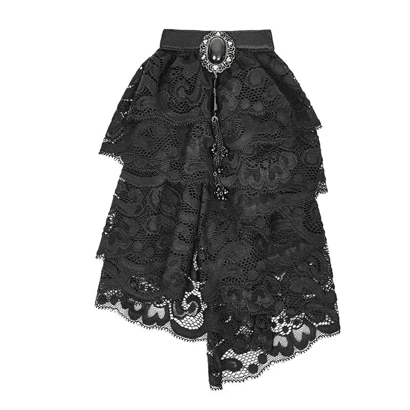 

Punk Rave Gothic Victorian Steampunk Jabot Ruffle Neck Tie Vintage Pin up Acc s173
