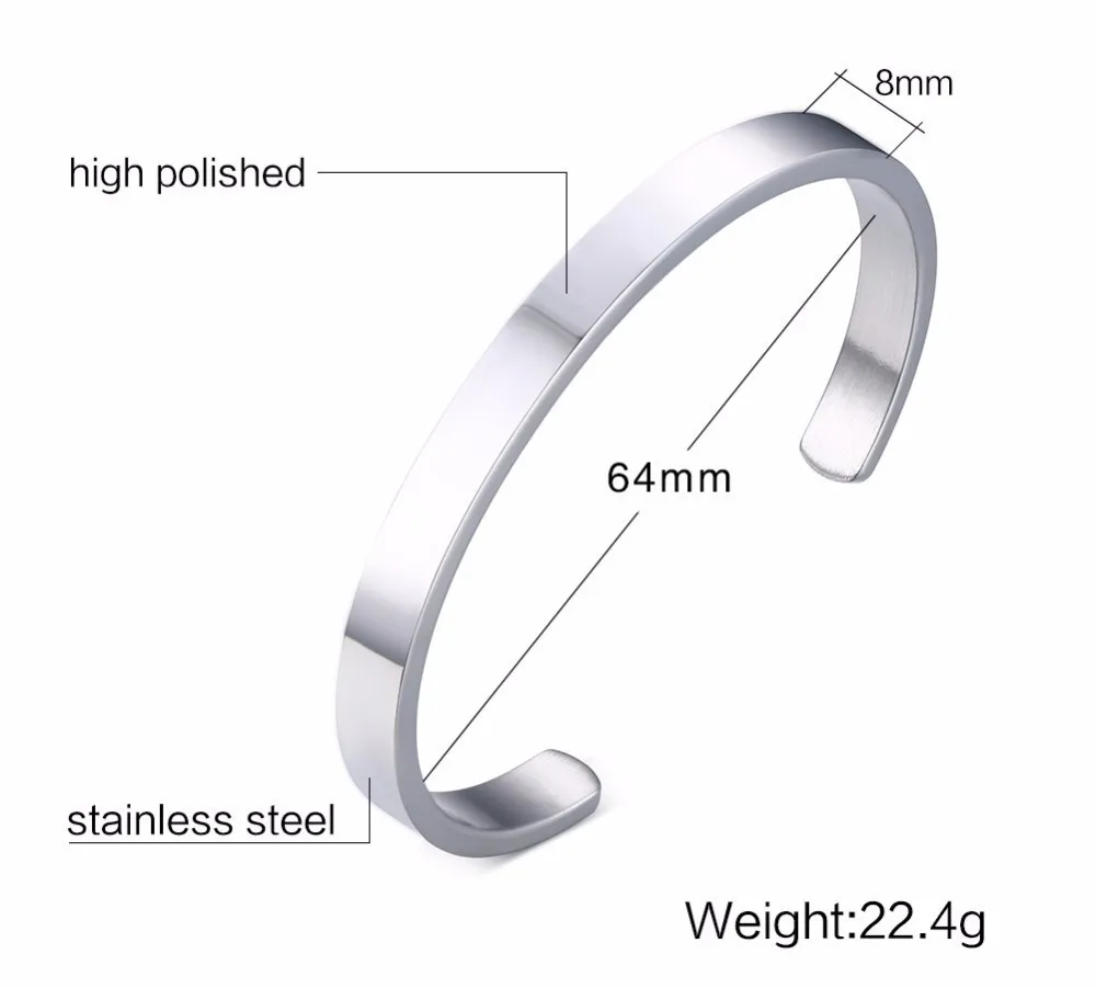 Персонализированные Выгравированные мужские вдохновляющие цитаты Браслет-манжета из нержавеющей стали на заказ мужские браслеты специальный подарок для Него