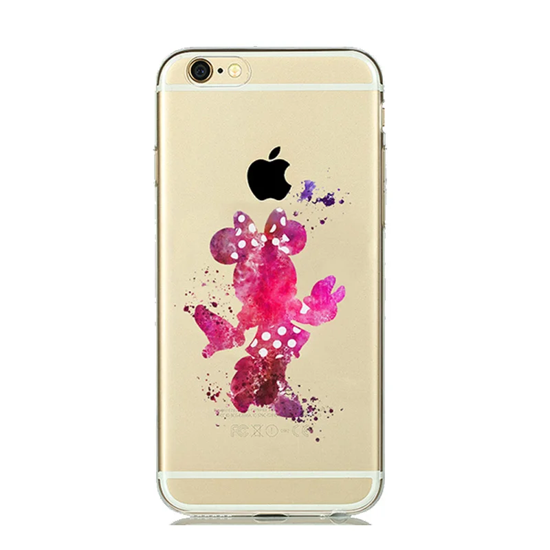 Милый Забавный Динь-Динь мягкий прозрачный чехол для coque iPhone 7 8 Plus 6 6s Plus 5S SE силиконовый акварельный чехол сказочные аксессуары - Цвет: Minnie