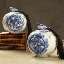 Горячая 700 мл Керамика тиснением полые Чай Упаковка лист бочки pu'er чай герметичные бак для хранения