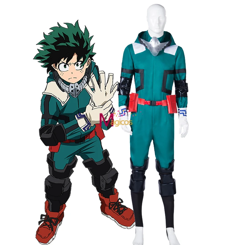 Аниме «My Boku No Hero Academy izku Midoriya»; костюм для косплея; Деку; костюм для единоборств; комбинезон; парик; обувь; костюмы