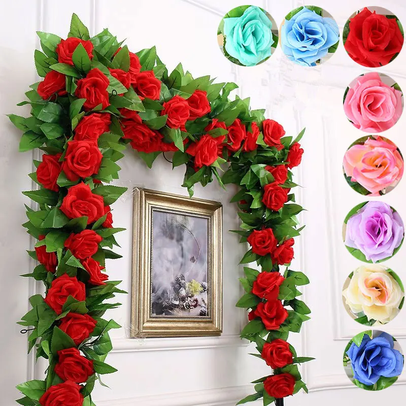 

2.5m Artificial Garland Silk Flowers Vine Ivy Home Wedding Garden Decor LBShipping