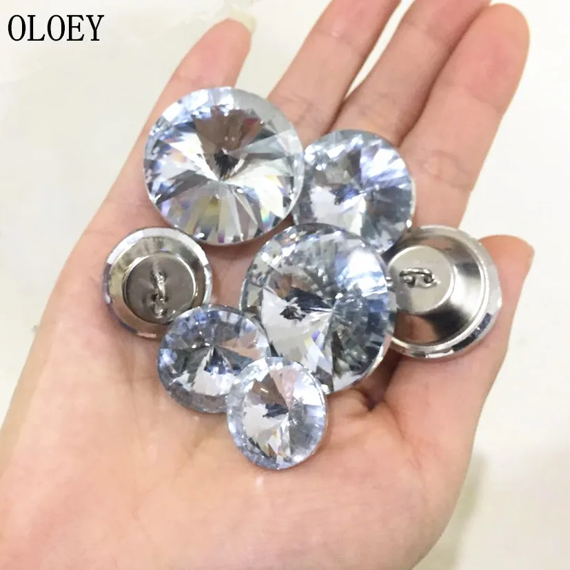 

50Pcs/lot Rhinestone Crystal Buttons Sewing Sofa DIY Diamond Upholstery Headboard sofa Buttons Accessories18/ 20/25/30MM