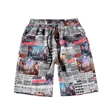 Мужские летние свободные шорты мужские новые модные повседневные шорты с принтом высокое качество хлопок песчаный пляж открытый до колена большой размер 5XL