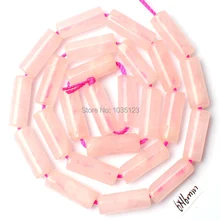 AAA 6x16 мм натуральный розовый кристалл Quartzs форма колонны DIY драгоценные камни нитка с широкими бусинами 1" ювелирных изделий w1418
