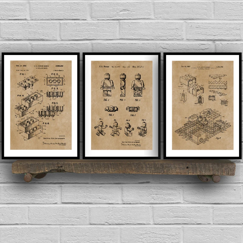 Building Blocks Patent Painting Kids Room Decor