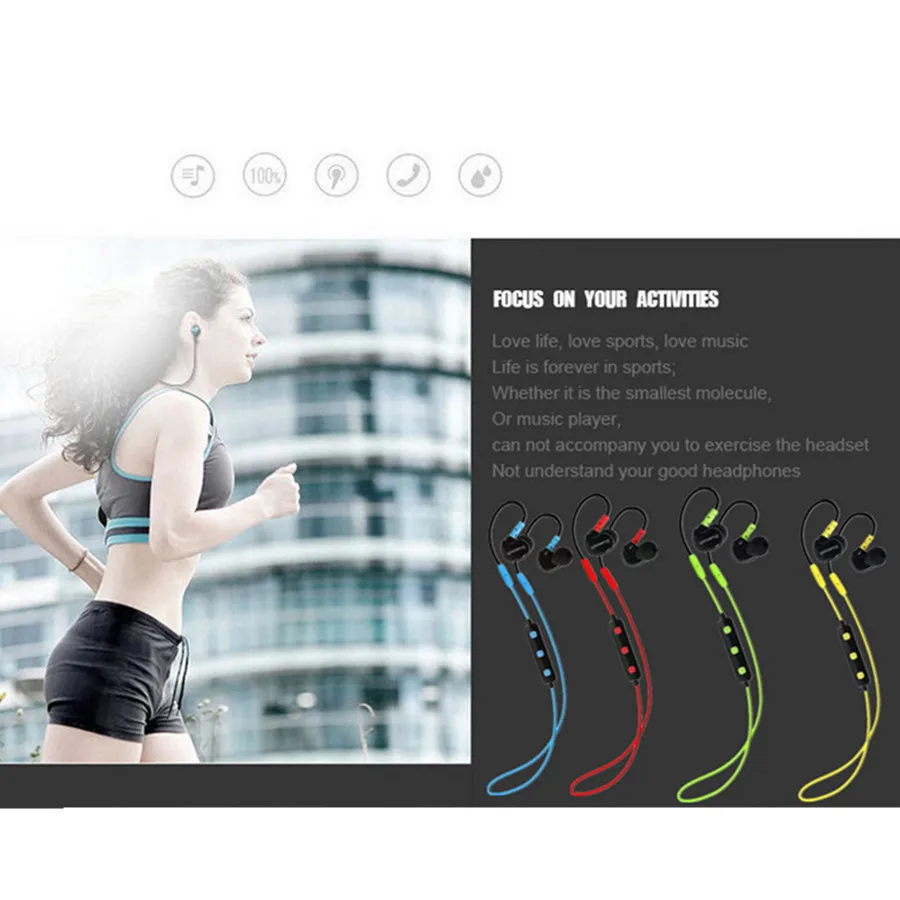 New Sports Running Bluetooth Earphone Mobile Phone Wireless Headset with Mic Noise Cancelling fone de ouvido Headphone Stereo5