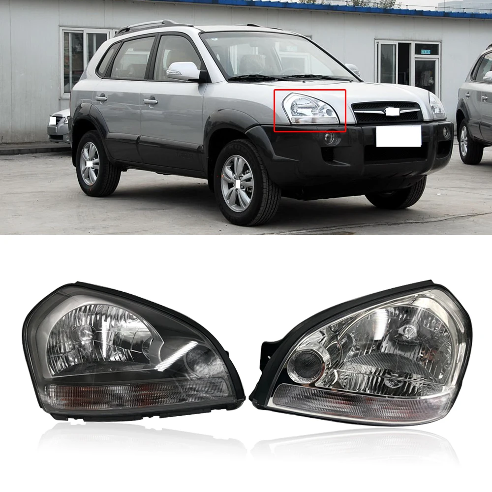 Capqx для hyundai Tucson 2005-2010 передняя фара Фара Головной фонарь в сборе белый/черный