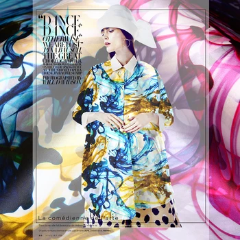 

Print organza silk fabrics formal dress fabric