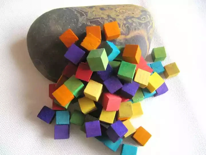 20 деревянных кубиков для настольной игры, аксессуары, красный, желтый, синий, зеленый, оранжевый, фиолетовый - Цвет: Фиолетовый