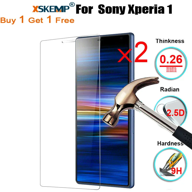 XSKEMP 2 шт./лот Настоящее ЖК-закаленное стекло для sony Xperia 1 Защитная пленка 2.5D