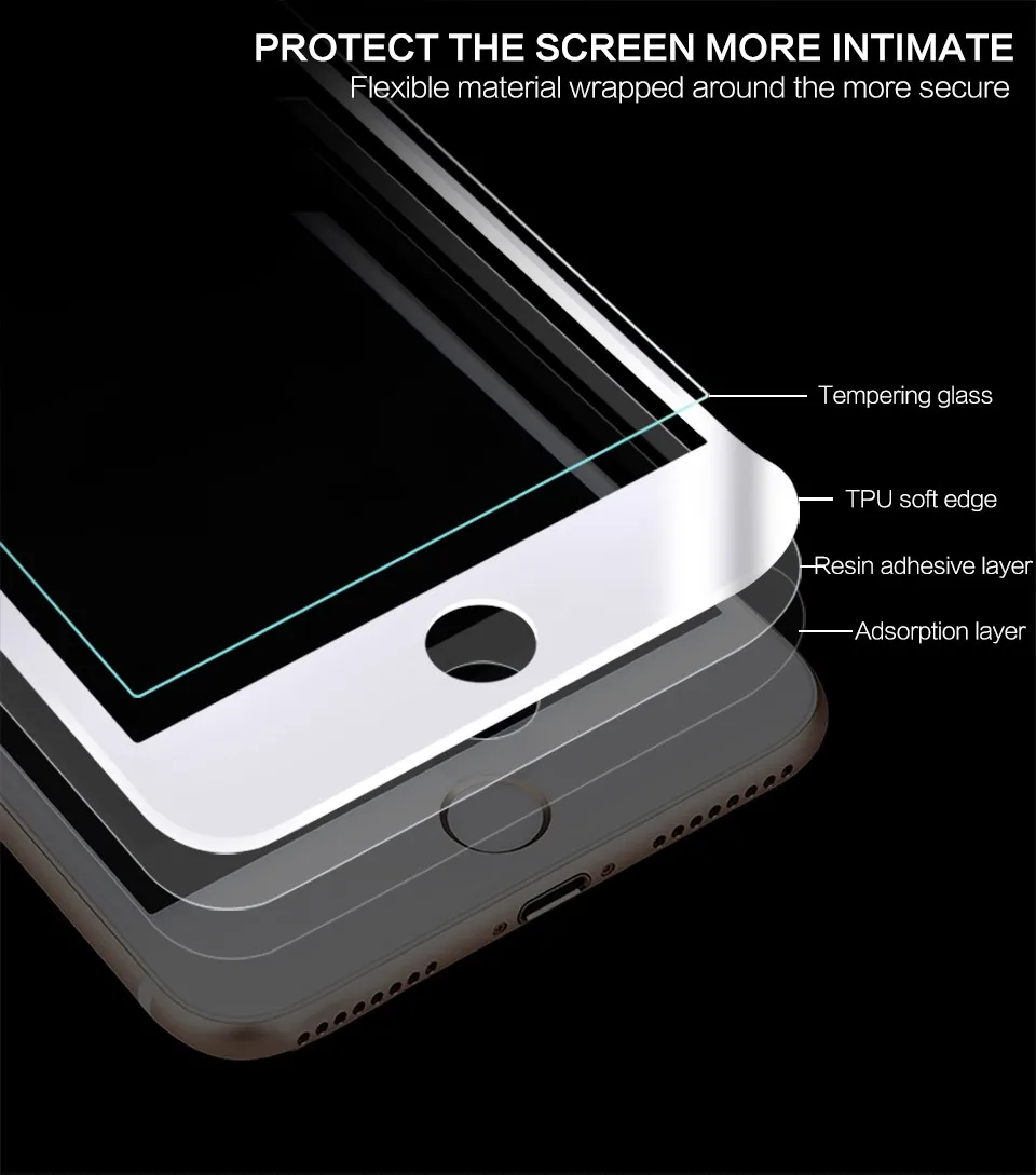 PZOZ для iphone 8 закаленное стекло экран с мягкими краями защитная пленка 3D полное покрытие анти синий светильник для iphone 7 Plus 8 4,7& 5,5