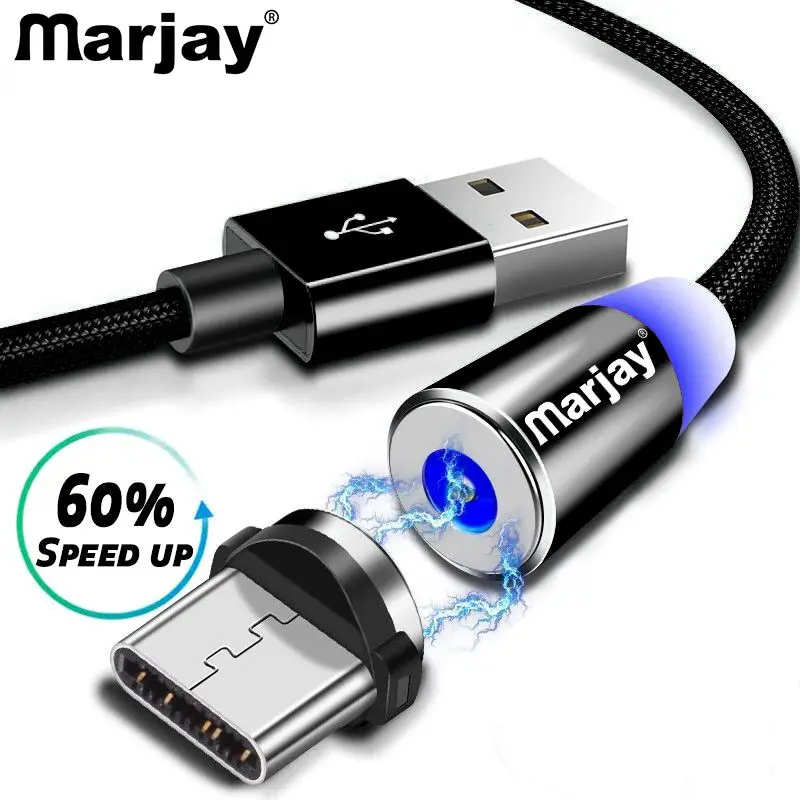 

Marjay Magnetic USB Type C Cable For Samsung Galaxy S10 S9 S8 Plus Fast Charging USB-C Charger Mobile Phone USBC Type-C Cable