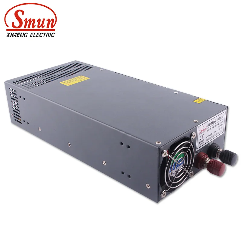 SMUN S-1000-15 110VAC/220VAC до 1000 Вт 15В 66A высокоэффективный импульсный источник питания SMPS