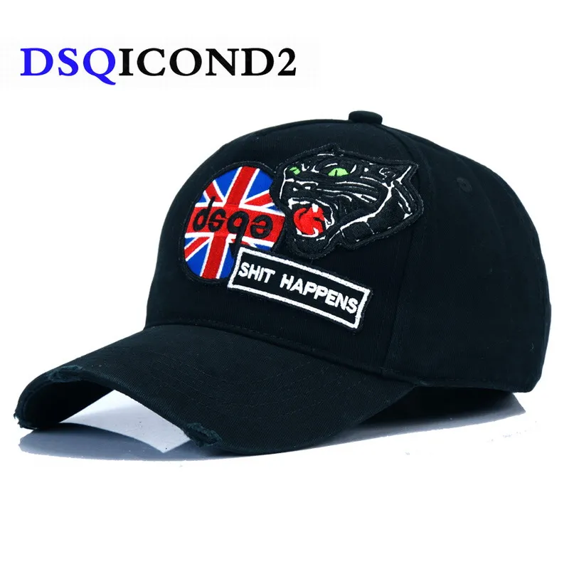 

DSQICOND2 Applique Cotton Basebaell Caps DSQ Letters De Baseball Black Cap Men Women Bone Masculino Bonnet Homme Boina Dad Hats