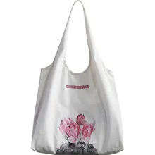 Натуральная хлопковая холщовая эко хозяйственная сумка на плечо сумка с принтом кактуса цветок BF07