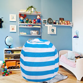 

New Portable Canvas Stuffed Plush Toy Bag Foldable Kids Clothes Storage Bean Bag for Home Multi-Purpose Organizer Pouch