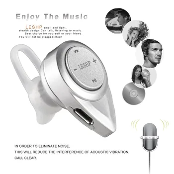

LESHP A9 Portable Mini Stereo Wireless Bluetooth Earphone Phone Earphone Headset V3.0 + EDR For phone IOS Mobile Phone PC