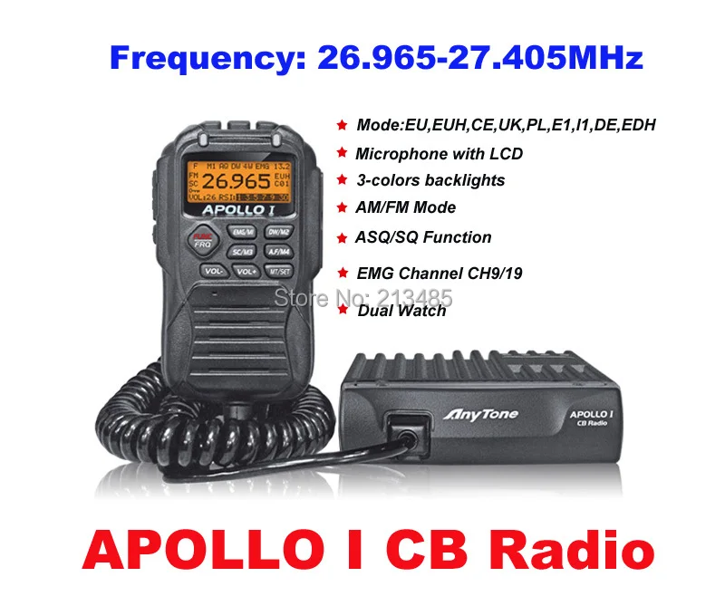 ANYTONE APOLLO I CB Radio 26.965 27.405MHz AM/FM Modulation Mode with 3