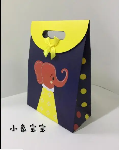 20 шт Детский слон Детский мультфильм флип подарочный бумажный пакет/сумка изысканная упаковка сумка