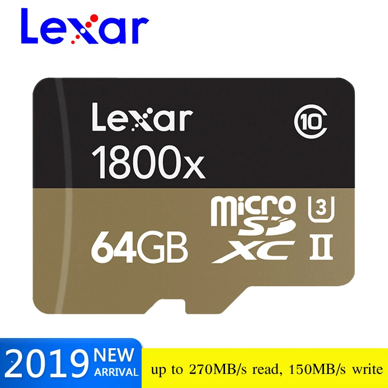 Карта Micro SD Lexar 1800x microsd 64 ГБ 32 270 МБ/с./с sdxc U3 cartao de memoria Class10 флэш память tf/sd карта для