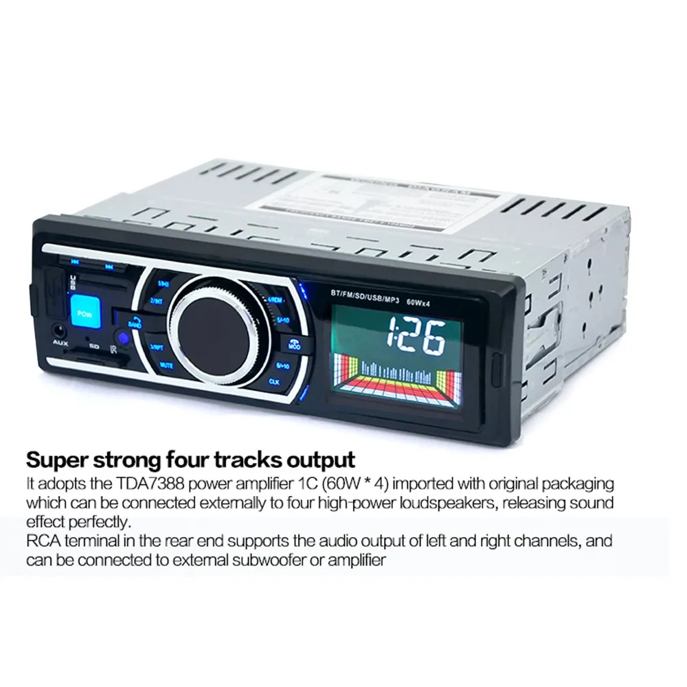 Estéreo do Carro Usb com Controle Bluetooth Áudio Mp3 Player 60 w * 4 fm Rádio Entrada Aux Receptor Carro Handsfree sd Remoto dc 12 v 15 carro mp3 player 60 w * 4