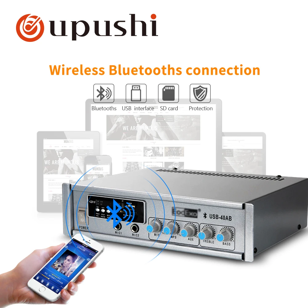 Home surround system 40w bluetooth mini amplifier