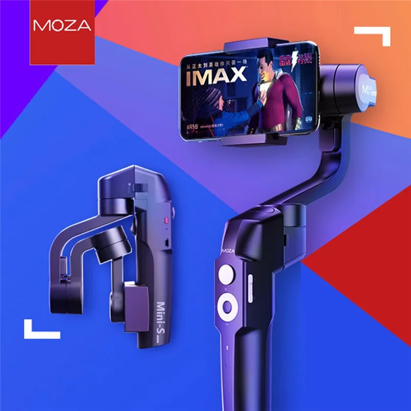 MOZA Mini-S Gimbal Складная Выдвижная 3-осевой портативный смартфон стабилизатор подключен к MOZA Genie APP 40AP26