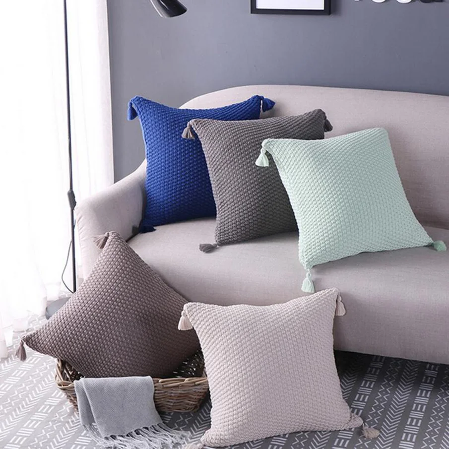 

2018 Acrylic fibres Pillow Cover Vintage European Style Pattern Cushion Cover Home Decorative Cheap Pillow Case 45x45cm