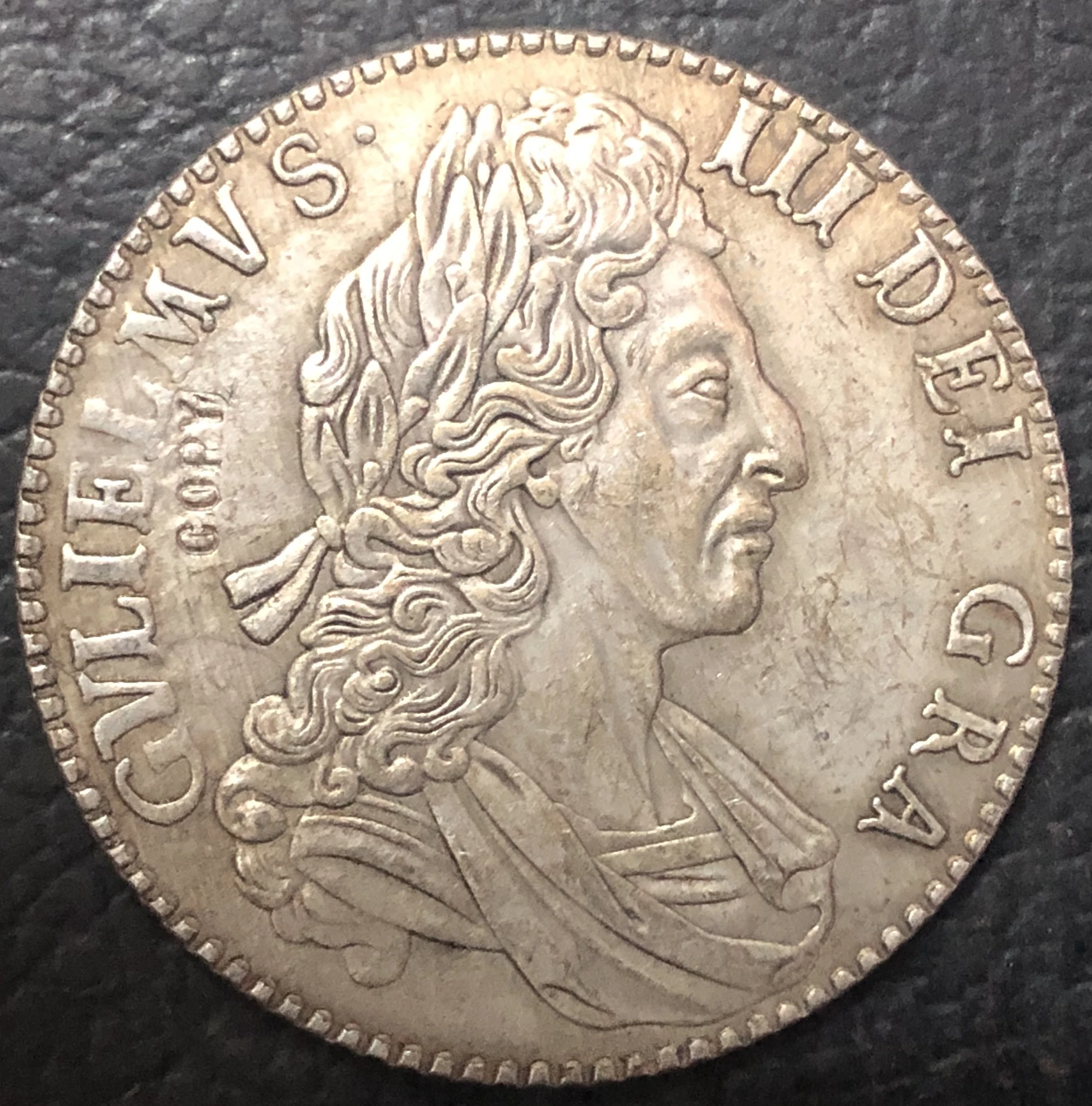 1698 Великобритания 1/2 Корона Посеребренная копия монеты