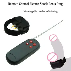 Дистанционное управление Тип electro Shock Пульс кольцо пениса Мошонка Связывание петух стимулятор Секс-игрушки для Для мужчин Электро