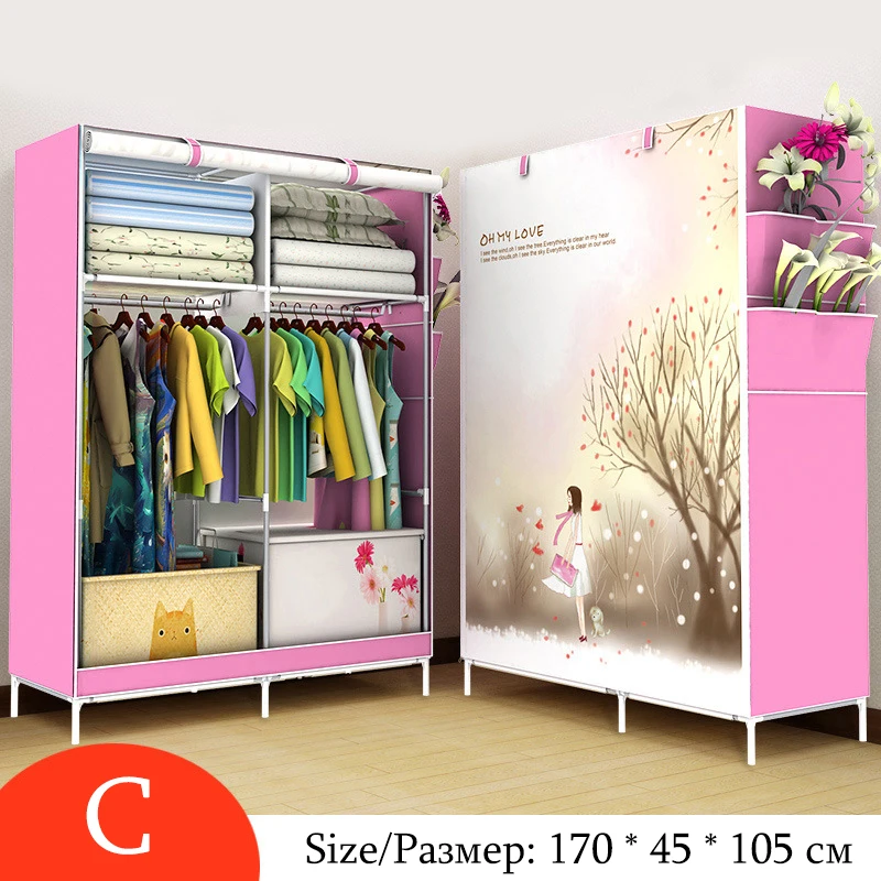 Минималистичный современный нетканый шкаф для одежды, большой складной шкаф для одежды DIY, усиленный шкаф для хранения одежды