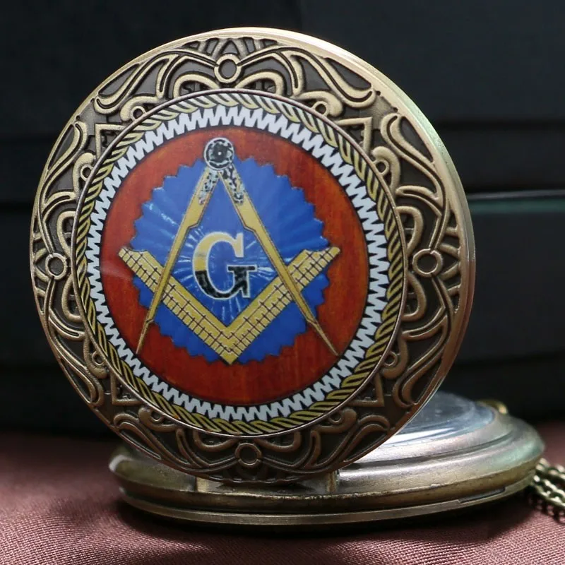 Модные мистические масонские бронзовые карманные часы с цепочкой ожерелье