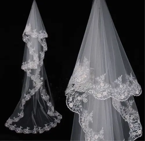 Свадебная фата с кружевом собор Veil
