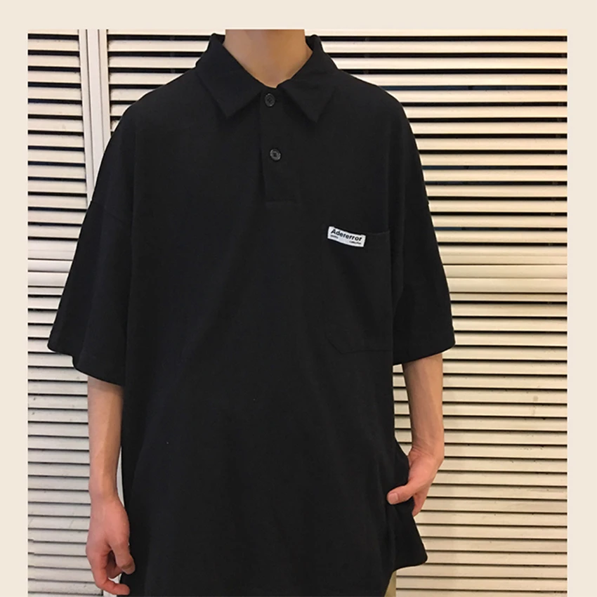 

Black/khaki/Brown Ader T-Shirt 2019SS Adererror Logo Pocket Cotton Loose Oversize Adererror shirts Short Sleeve Men Vintage Tee