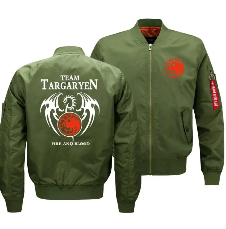 

Drop Shipping Hot 2019 Game of Thrones Printing Jacket Men Embroidered Men's Loose Casual Jacket Coat US SIZE