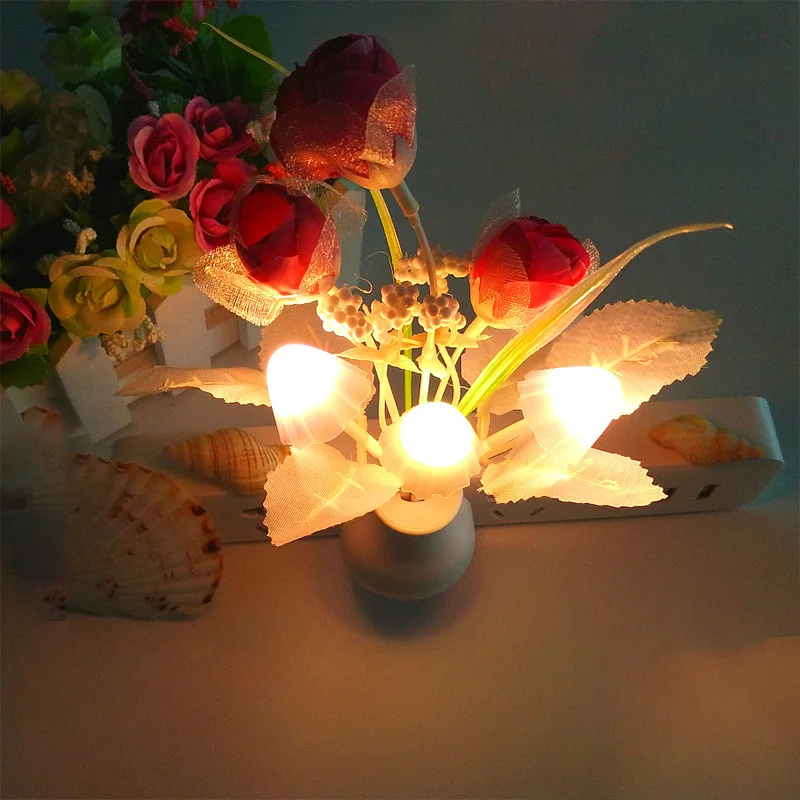 

Novelty Flower light Colorful LED Night Light Lamp Mushroom Romantic Lilac Night Lighting Home Art Decor Illumination US EU plug