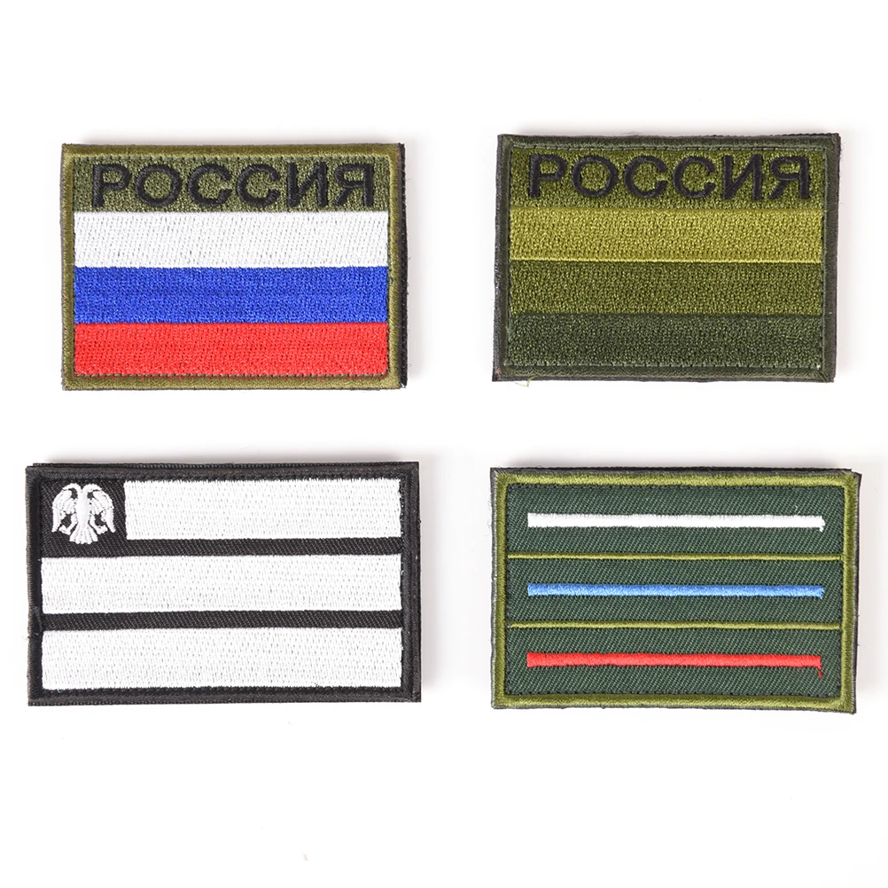 Вышитая нашивка с российским флагом военная Эмблема Для российского телевидения