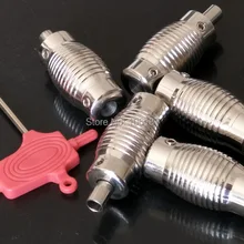 5 шт. 22 мм Новое прибытие Серебряная сталь, татуировочная машинка трубки захватывает задний стержень с красочным гаечным ключом в подарок
