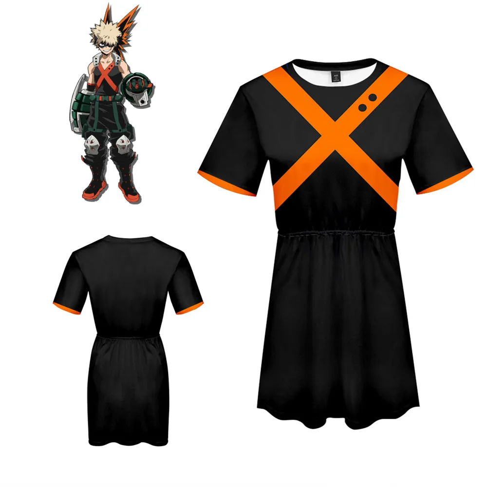 My Hero academic Boku no Midoriya Izuku костюм для косплея Bakugou Katsuki платье летнее женское модное