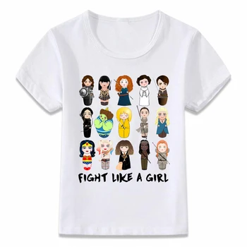 

Kids T Shirt Fight Like A Girl Samus Chun Li Sailor Moon Lara Croft T-shirt Boys and Girls Toddler Tee oal160