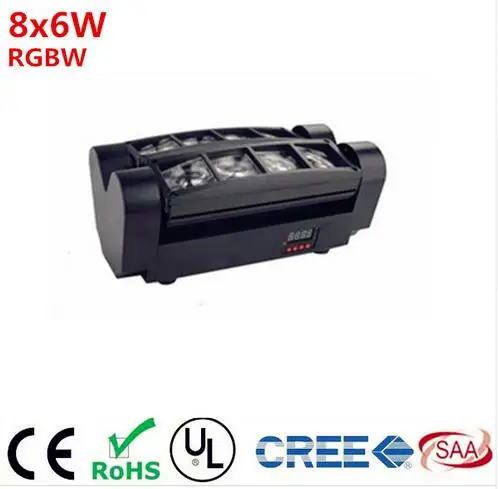 

Moving Head Light Mini LED Spider 8x6W RGBW Beam Light Good Quality Fast Shipping