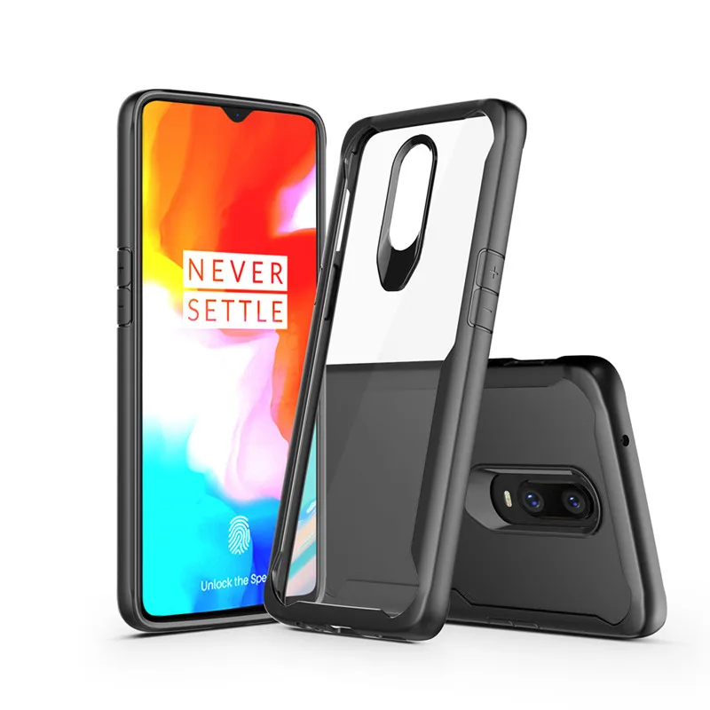 Oneplus 6T A6013 Case Cover TPU + HD Transparent PC Phone Cases Back