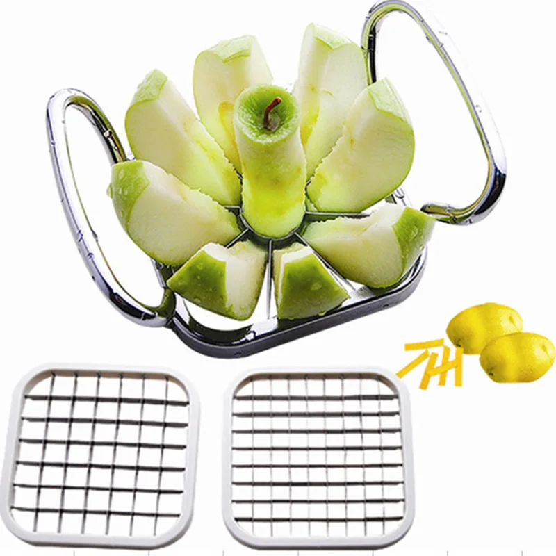 

5 In 1 Stainless Steel Vegetable Fruit Cutter Shredders Potato Chips Apple Pear French Fries Cutter Kitchen Gadgets Appliances