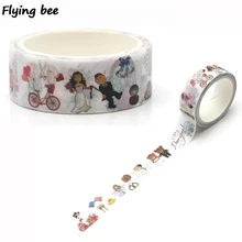Flyingbee 15mmX5m Paper Washi Tape Wedding Creative Adhesive Tape DIY Scrapbooking Sticker Label Masking Tape X0258 15mm 7m creative colorful memory scenery succulent plants washi tape adhesive tape diy scrapbooking sticker label masking tape