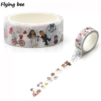 Flyingbee 15mmX5m Paper Washi Tape Wedding Creative Adhesive Tape DIY Scrapbooking Sticker Label Masking Tape X0258 15mm 7m creative colorful memory scenery succulent plants washi tape adhesive tape diy scrapbooking sticker label masking tape