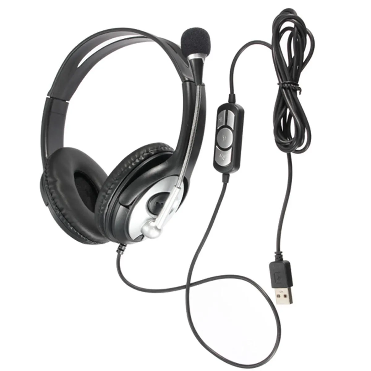 

USB Stereo Headphone Gaming Headset Earphone with Microphone for PC Laptop Notebook Music