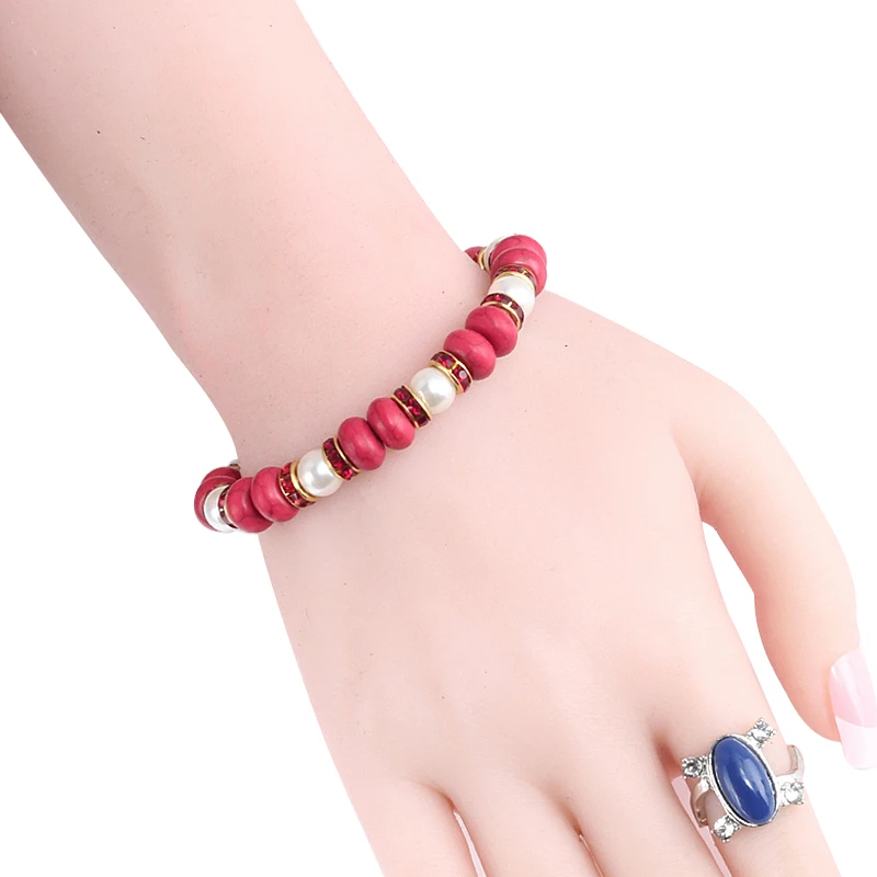 Fashion Green Turquoises Stone Bead Elasticity Women Charm Bracelets - Image 5